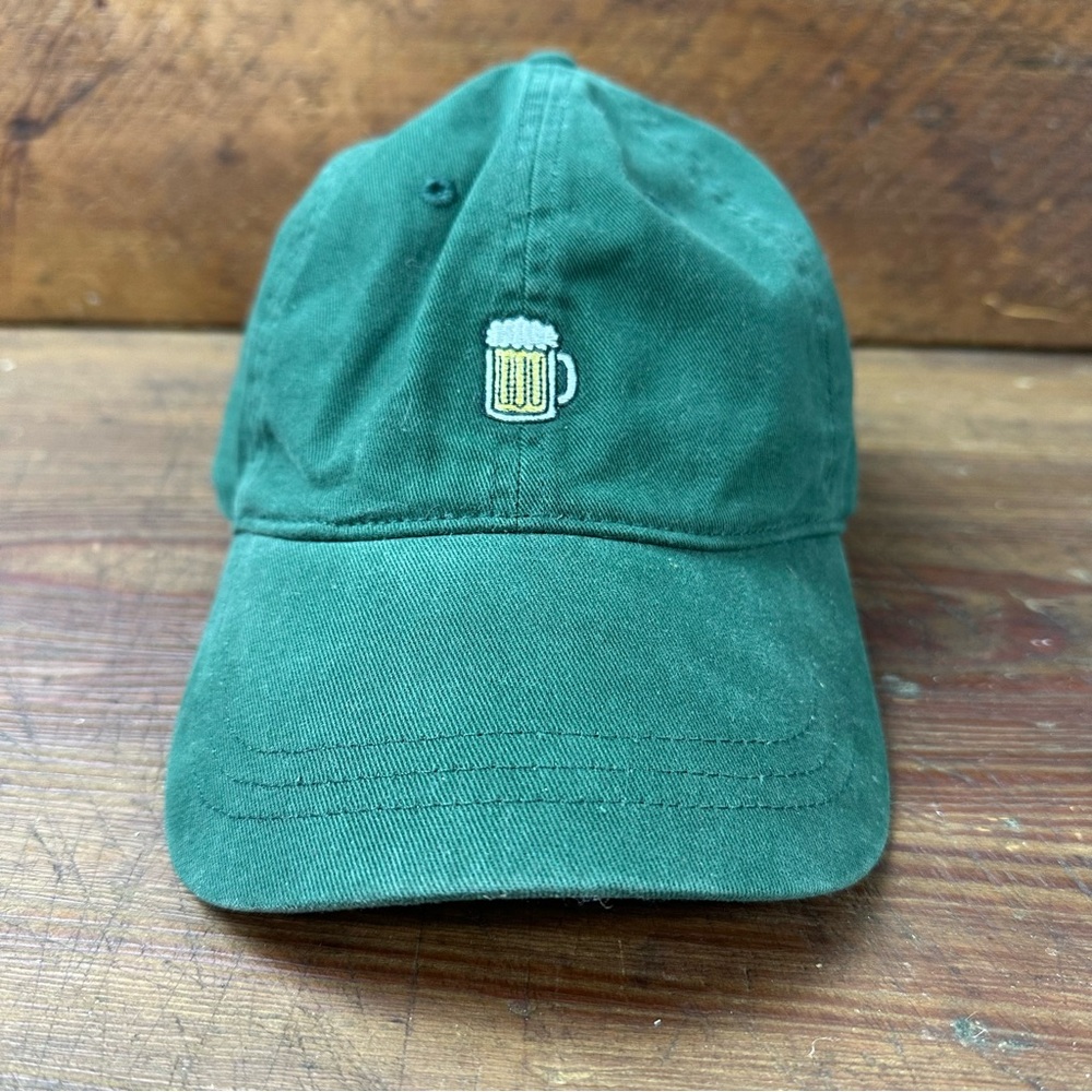 J.Crew Twill Hat Embroidered Beer Mug Hunter Green View 3
